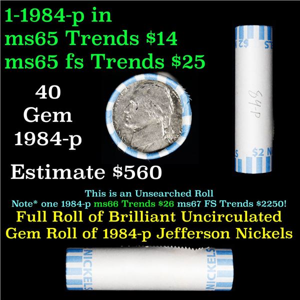 Shotgun Jefferson 5c roll, 1984-p 40 pcs Bank Wrapper