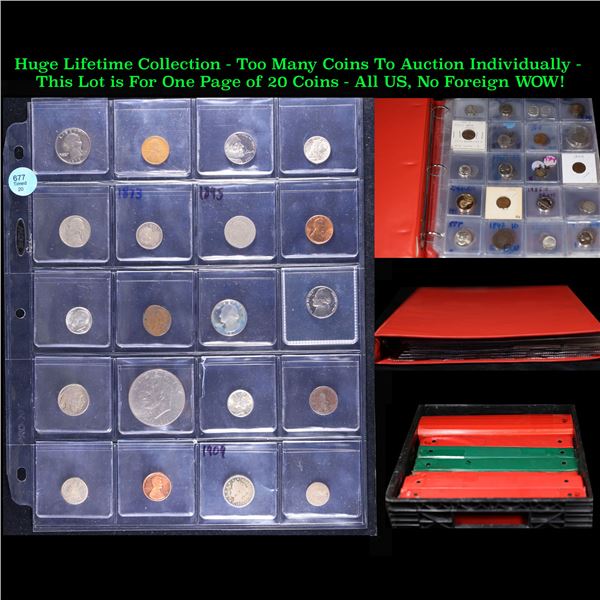 Huge Liifetime Collection - Too Many Coins To Auction Individually - This Lot is For One Page of 20 