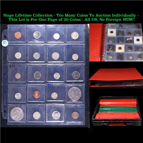 Huge Liifetime Collection - Too Many Coins To Auction Individually - This Lot is For One Page of 20 