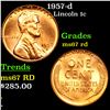 Image 1 : 1957-d Lincoln Cent 1c Grades GEM++ Unc RD