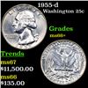 Image 1 : 1955-d Washington Quarter 25c Grades GEM++ Unc