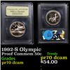 Image 1 : Proof 1992-S Olympic Modern Commem Half Dollar 50c Graded GEM++ Proof Deep Cameo By USCG