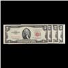 Image 2 : 4 Piece Set of 1953A/B/C $2 Red Seal Federal Reserve Notes, XF-AU! Grades XF/AU