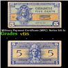 Image 1 : Military Payment Certificate (MPC)  Series 521 5c Grades vf+