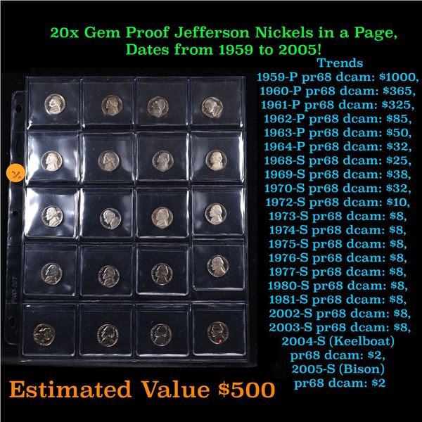 Huge Liifetime Collection - Too Many Coins To Auction Individually - This Lot is For One Page of 20 