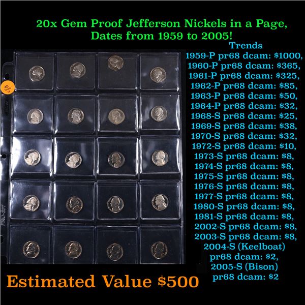 Huge Liifetime Collection - Too Many Coins To Auction Individually - This Lot is For One Page of 20 