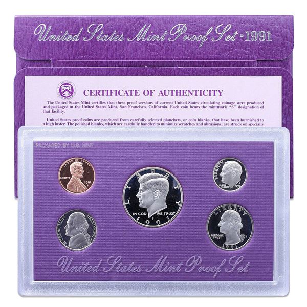 1991 United States Proof Set, 5 Coins Inside