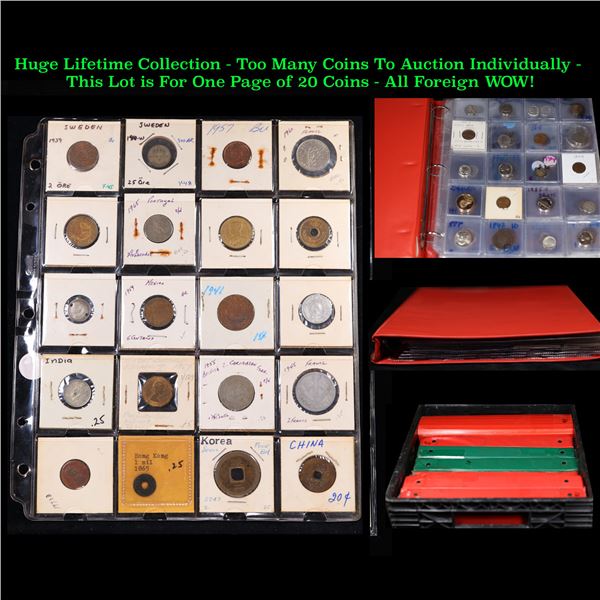 Huge Liifetime Collection - Too Many Coins To Auction Individually - This Lot is For One Page of 20 