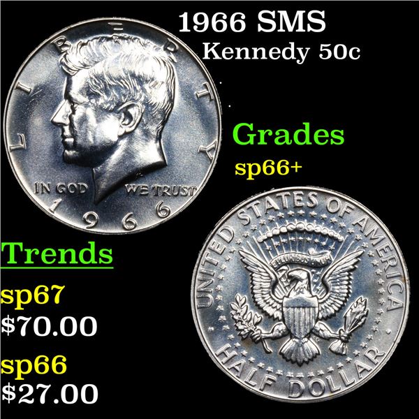 1966 SMS Kennedy Half Dollar 50c Grades sp66+