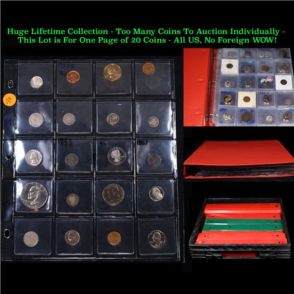 Huge Liifetime Collection - Too Many Coins To Auction Individually - This Lot is For One Page of 20 