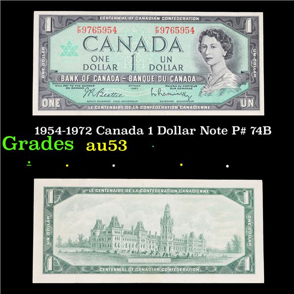 1954-1972 Canada 1 Dollar Note P# 74B Grades Select AU