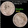 Image 1 : Set of 8 Different Dates Liberty Nickel 5c