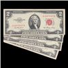 Image 2 : Set of 4 1953-A-B-C $2 Red seal Note Grades XF/AU