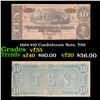 Image 1 : 1864 $10 Confederate Note, T68 Grades vf++