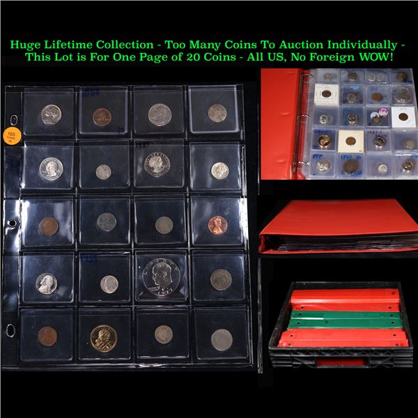 Huge Liifetime Collection - Too Many Coins To Auction Individually - This Lot is For One Page of 20 