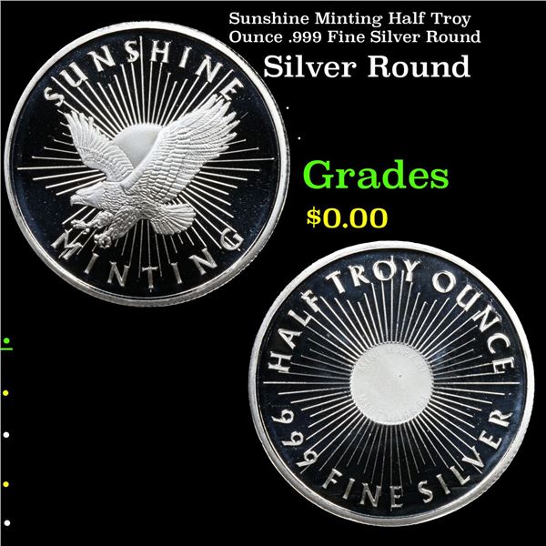 Sunshine Minting Half Troy Ounce .999 Fine Silver Round