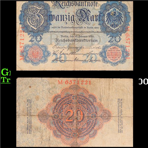 1906 Germany 20 Mark Note P#25B Grades vf+