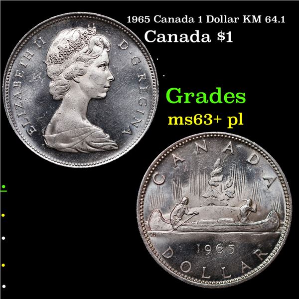 1965 Canada 1 Dollar KM 64.1 Grades Select Unc+ PL
