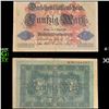 Image 1 : 1914 Germany 50 Marks WW1 First Issue P# 49a, Rare 6 Digit Serial! Grades vf+