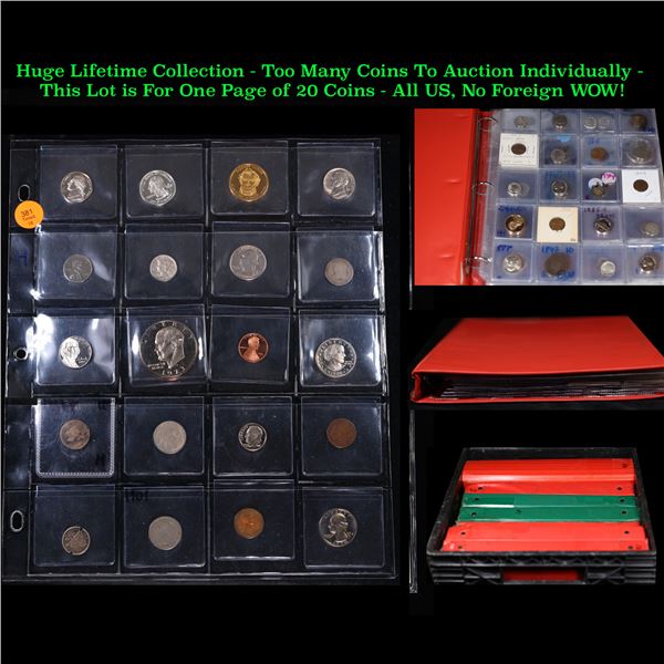 Huge Liifetime Collection - Too Many Coins To Auction Individually - This Lot is For One Page of 20 