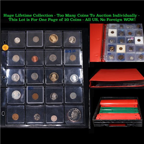 Huge Liifetime Collection - Too Many Coins To Auction Individually - This Lot is For One Page of 20 