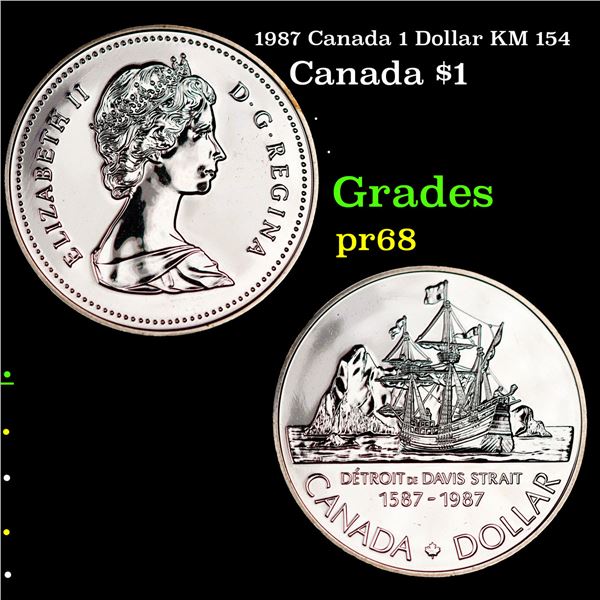 Proof 1987 Canada 1 Dollar KM 154 Grades GEM++ Proof
