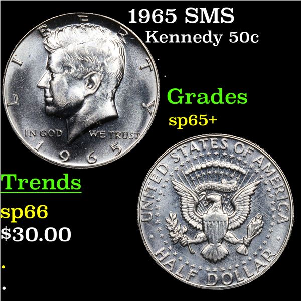 1965 SMS Kennedy Half Dollar 50c Grades sp65+