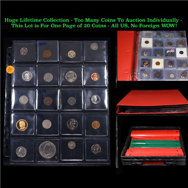 Huge Liifetime Collection - Too Many Coins To Auction Individually - This Lot is For One Page of 20 