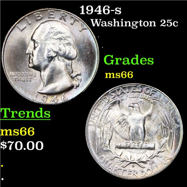 1946-s Washington Quarter 25c Grades GEM+ Unc