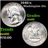 Image 1 : 1946-s Washington Quarter 25c Grades GEM+ Unc