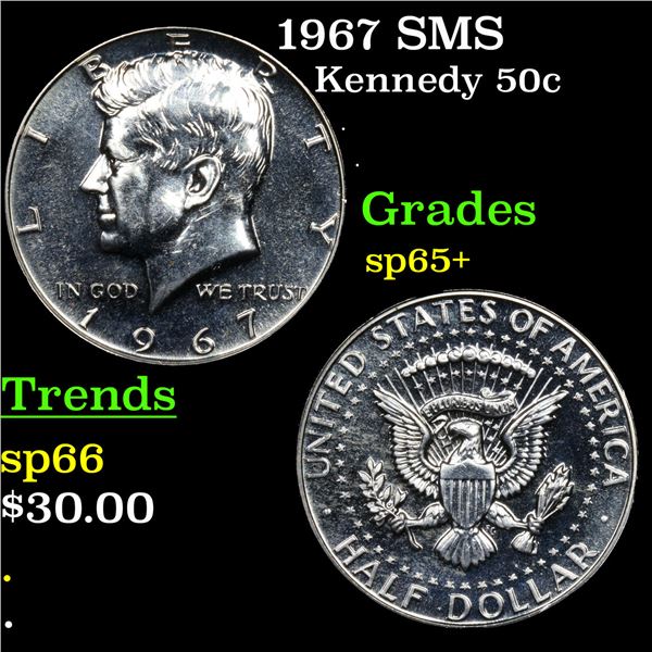 1967 SMS Kennedy Half Dollar 50c Grades sp65+