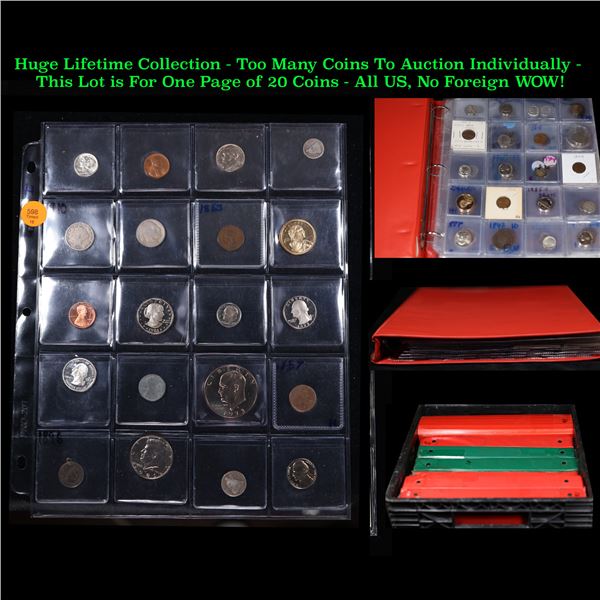 Huge Liifetime Collection - Too Many Coins To Auction Individually - This Lot is For One Page of 20 