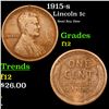 Image 1 : 1915-s Lincoln Cent 1c Grades f, fine