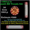 Image 1 : Shotgun Lincoln 1c roll, 1982-p 50 pcs Bank Wrapper.