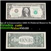 Image 1 : Set of 2 Concecutive 1995 $1 Federal Reserve Note Grades Gem+ CU