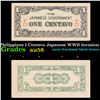 Image 1 : 1942 ND Issue Philippines 1 Centavo Japanese WWII Invasion Currency P-102B Grades Choice AU/BU Slide