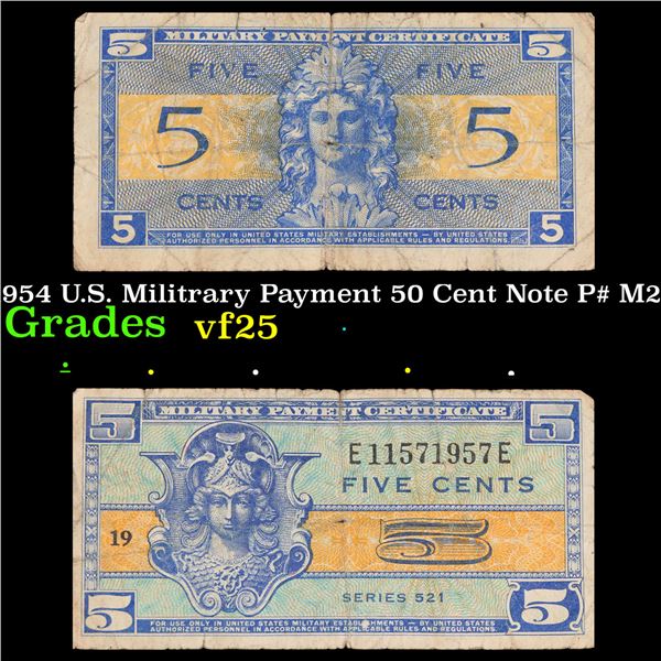 1954 U.S. Militrary Payment 50 Cent Note P# M29A Grades vf+