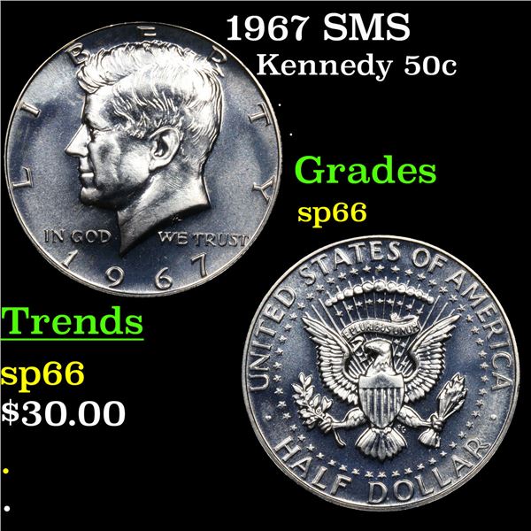1967 SMS Kennedy Half Dollar 50c Grades sp66