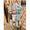 Image 2 : Large pallet of misc items including - portable water canisters, gas canister, life preserver, barre