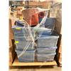 Image 1 : Large pallet of misc items including - rugs, blankets, serving trays, backpacks (items may vary)