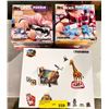 Image 1 : Group of kids toys including - ani block puzzles, 4D animal AR interactive kids toy, Flick Flack boa