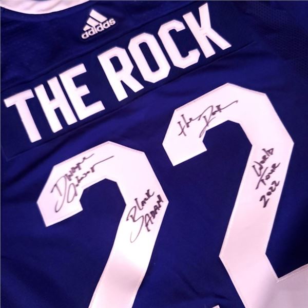 Dwayne "The Rock" Johnson Autographed 2022 Toronto Maple Leafs World Tour Black Adam Jersey