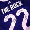 Image 1 : Dwayne "The Rock" Johnson Autographed 2022 Toronto Maple Leafs World Tour Black Adam Jersey