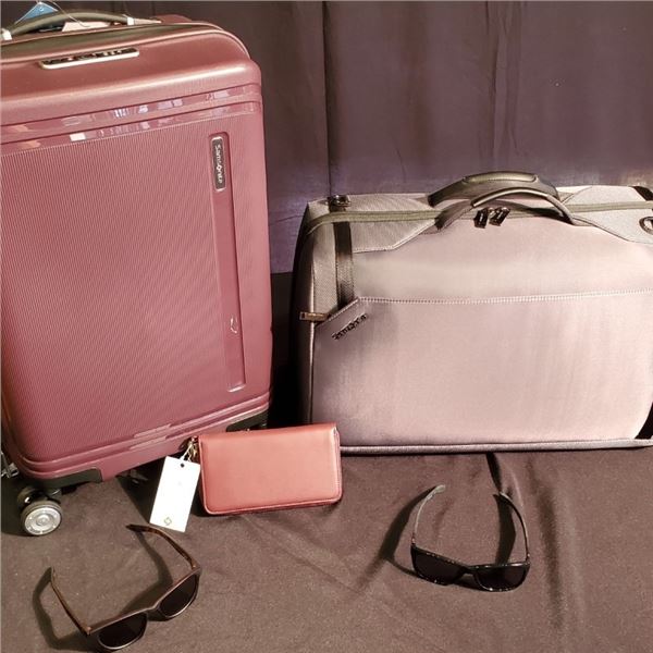 Small Samsonite Luggage with Wallet and Sunglasses