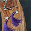 Image 1 : 9-10mm A+ Tahitian Pearl Double Strand with Purple Tassels $1,500 Value!