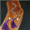 Image 2 : 9-10mm A+ Tahitian Pearl Double Strand with Purple Tassels $1,500 Value!