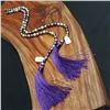 Image 3 : 9-10mm A+ Tahitian Pearl Double Strand with Purple Tassels $1,500 Value!