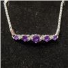 Image 1 : Beautiful Sterling Silver and Amethyst Adjustable Bracelet