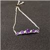 Image 2 : Beautiful Sterling Silver and Amethyst Adjustable Bracelet