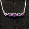 Image 3 : Beautiful Sterling Silver and Amethyst Adjustable Bracelet